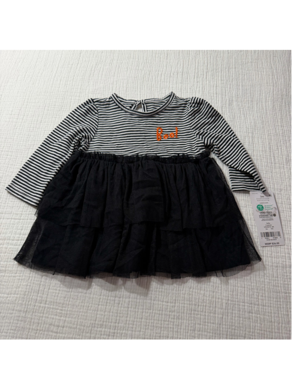Carterās Baby Halloween āBoo!ā Tulle Dress 3M ā Dress Only